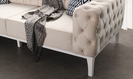 Avşa Creme Sofa - 5