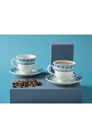 Axis Porzellan 4-teiliges Kaffeetassen-Set für 2 Personen 80 ml Dunkelblau 10035828 - 1