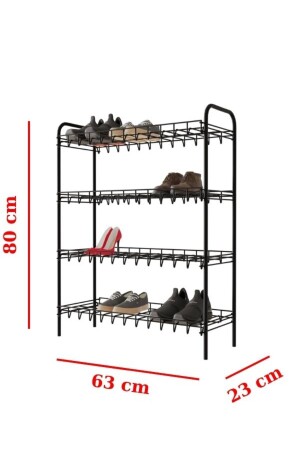 Ayakkabılık Metal Ayakkabılık Ayakkabı Rafı Ayakkabı Düzenleyici Raf Dört Katlı Ayakkabılık - 5