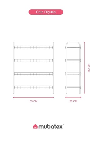 Ayakkabılık Metal Ayakkabılık Ayakkabı Rafı Ayakkabı Düzenleyici Raf Dört Katlı Ayakkabılık Siyah - 7