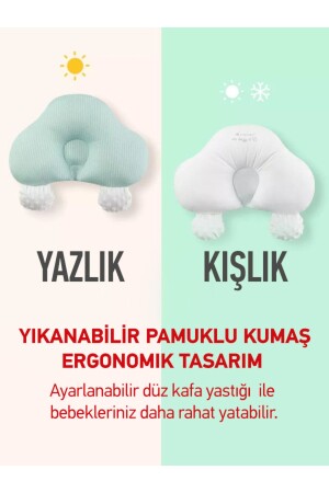 Ayarlanabilir Düz Kafa Yastığı- Bebek Yastığı- Düz Kafa Sendromu- Kafa Yastığı - Yıkanabilen Kumaş - 8