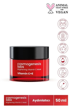 Aydınlatıcı C Vitamini Maske 50ml Vegan Pürüzsüzleştirici Nemlendirici Antioksidan (%5 VİTAMİN C) CGL202 - 2