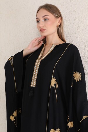 Ayna Işi Yakalı Kaftan - Hurma Ağacı Desenli - 2