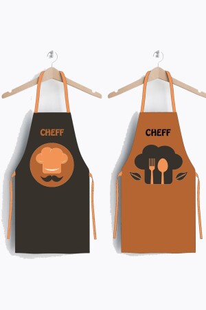 Ays Home Brown Orange Chef-Set bestehend aus zwei Küchenschürzen - 2