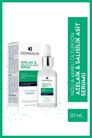 Azelaıc & Salıcylıc Acıd Serum Yağlı Akne Eğilimli Cilt Tipleri Için Yüz Serumu 30 ml Dermavia4 - 2