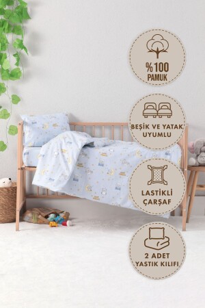 Baby 100 % Baumwolle Dream Sweet Baby Bettbezug-Set – Blau - 2