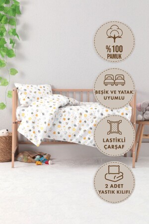 Baby %100 Pamuk Astronot Bebek Nevresim Takımı - Antrasit - 2