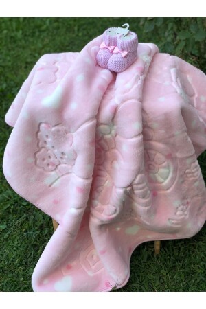 Baby Embos Babydecke mit Booties, Geschenk 8179 - 1