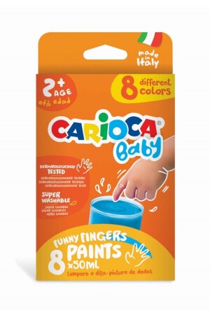 Baby-Fingerfarbe, 8 Farben, 8 x 50 ml, super waschbar, ab 2 Jahren, CAR6 - 4