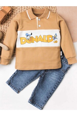 Baby-Jungen-Hemd, kurzärmelig, Hose, Doppelset, Donald-Druck, Ente, 100 % Baumwolle, 35050 - 5