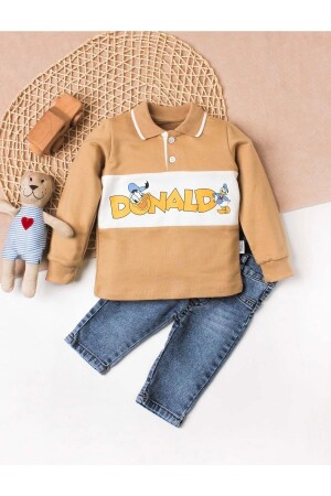 Baby-Jungen-Hemd, kurzärmelig, Hose, Doppelset, Donald-Druck, Ente, 100 % Baumwolle, 35050 - 3