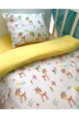 Baby-Kinderbettwäsche-Set 70 x 110 Karaca Yellow für Park Crib 2004 - 1