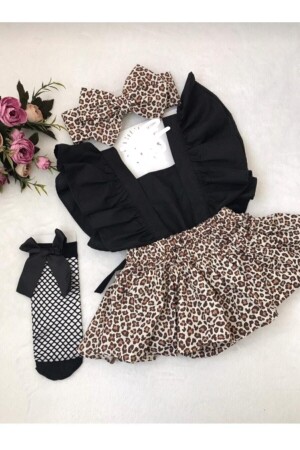 Baby-Mädchen-Salopet-Kleid Leopard - 1