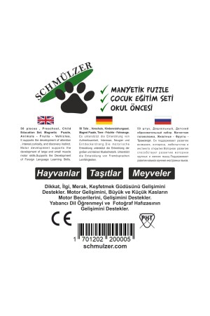 Baby-Magnetpuzzle 2-teiliges Magnetpuzzle - Tiere-Früchte-Fahrzeuge - 8