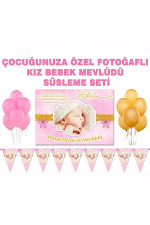 Baby Mevlüt Dekorationsset Fotobanner – Wimpel – Ballon - 2