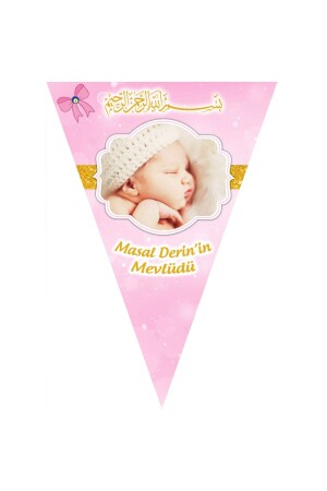 Baby Mevlüt Dekorationsset Fotobanner – Wimpel – Ballon - 6