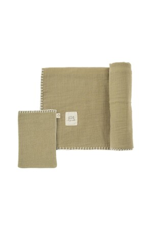 Baby-Musselin-Windelhülle und Beutel-Set, Bio-Baumwolle, 120 cm, Khaki, 420UNP - 2