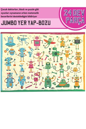 Baby Puzzle Dev Robotlar Puzzle | Jumbo Yer Puzzle | Robots 24 Parça - 3