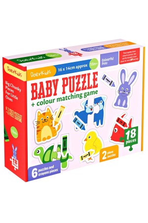 Baby Puzzle Renkli Hayvanlar Baby Puzzle | 18 Parça | Crayon Eşleştirme baby01 - 3