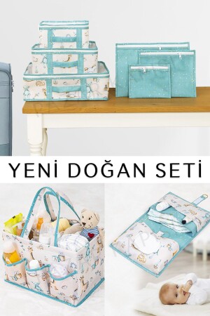 Baby-Set für Neugeborene – Koffer-Organizer – Pflege- und Babypflegetasche Blau - 3