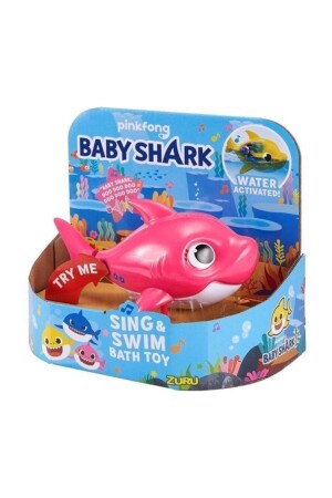 Baby Shark Yüzen ve Sesli Figür Banyo Oyuncağı Pembe BAH03000P - 7