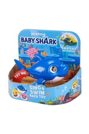 Baby Shark Yüzen ve Sesli Figür Banyo Oyuncak Mavi BAH00000M - 7