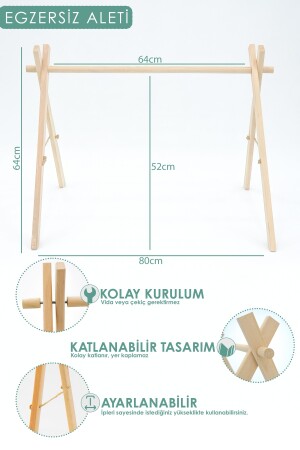 Baby-Trainingsgerät aus Holz, (SPIELZEUG INKLUSIVE), 3-teiliges Rasselspielzeug, Naturserie, braun ZG959 - 5