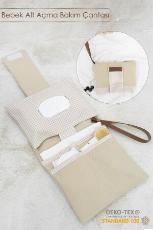 Baby-Windelpflegetasche – Mutter-Baby-Organizer – waschbar – schmutzabweisend – Junior-Serie – Beige - 2