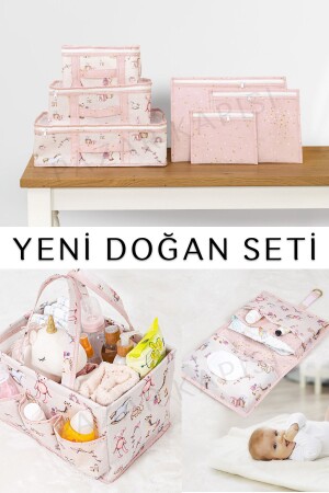 Baby Yeni Doğan Seti - Bavul Organizer - Bakım Ve Alt Bakım Çantası Pembe - 2