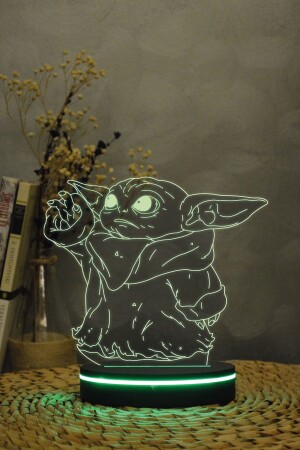 Baby Yoda , Star Wars - 3 Boyutlu 16 Renk Dekoratif Gece Lambası 3d TYC00395363427 - 2