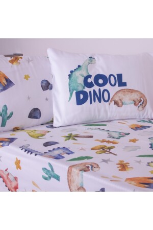 Babybettbezug aus Bio-Musselin-Pixel und Baumwollsatin – ANP mit Dinosaurier- und Naturmotiven - 7