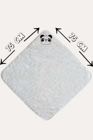 Babyhandtuch aus 100 % Baumwolle – Babybadetuch 75 x 75 cm, Panda-Muster, BEBEKBANYO2 - 5