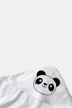 Babyhandtuch aus 100 % Baumwolle – Babybadetuch 75 x 75 cm, Panda-Muster, BEBEKBANYO2 - 6