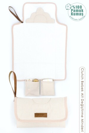 Babytaschen-Wickelunterlage – Wickelunterlage – tragbare Pflegetasche – Clutch-Serie – braun - 1