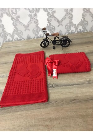 Bade-Fußhandtuch 2er-Set (Rot) 336638 - 4