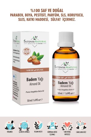 Badem Yağı Tatlı Soğuk Sıkım 50 ml %100 Saf Ve Doğal Sweet almond oil - 2