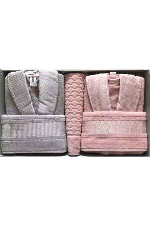 Bademantelset Blossom Grey Pink - 2