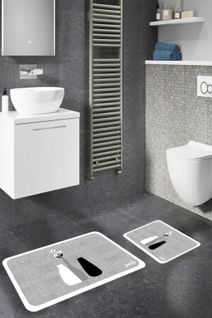 Badematte – rutschfeste Unterseite – Blumenmuster – Toilettengarnitur – dekorative Matte – Geschenk – Mitgiftartikel - 7