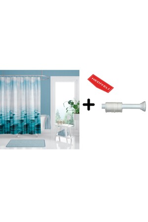 Badezimmer-Duschvorhang 5075 120 x 200, Vorhangrohraufhänger 90 x 130, mit Geschenk - 3