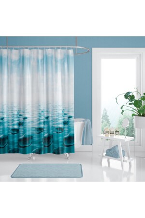 Badezimmer-Duschvorhang 5075 120 x 200, Vorhangrohraufhänger 90 x 130, mit Geschenk - 4