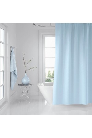 Badezimmer-Vorhang, 1 x 240 x 200 cm, einflügelig, blauer Duschvorhang mit Ring, Geschenk 0010 BAPJAC0010MV240 - 1