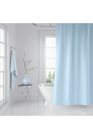 Badezimmer-Vorhang, 1 x 240 x 200 cm, einflügelig, blauer Duschvorhang mit Ring, Geschenk 0010 BAPJAC0010MV240 - 3