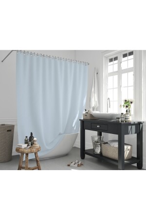 Badezimmer-Vorhang, 1 x 240 x 200 cm, einflügelig, blauer Duschvorhang mit Ring, Geschenk 0010 BAPJAC0010MV240 - 4