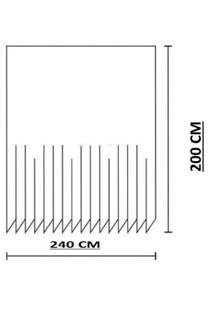 Badezimmervorhang 1 x 240 x 200 cm, einflügeliger Duschvorhang mit Ring, Geschenk 6710 BAPJAC6710STC240 - 5