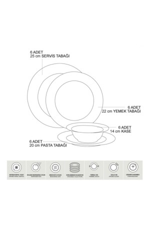 Bahar Dalı 24 Parça 6 Kişilik Yemek Takımı PR.0000000000000BHD24Y400 - 6