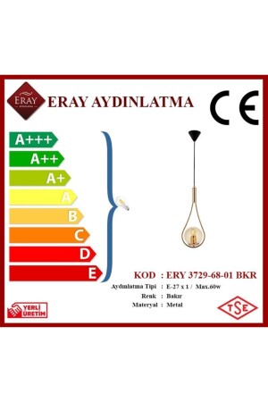 Bakır Renk Modern Avize Ery 3729-68-01 ERY 3729-68-01 BKR - 5