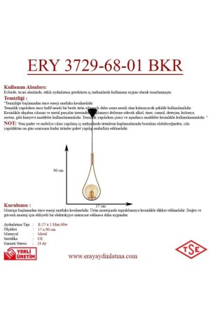 Bakır Renk Modern Avize Ery 3729-68-01 ERY 3729-68-01 BKR - 6