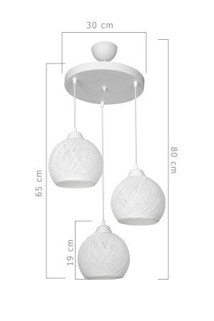 Ball 3lü Çember Avize Kırık Beyaz MNG.5140 - 5