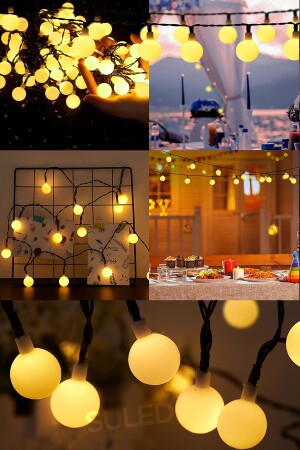 Ball Led Gelb Dekor Led Weihnachten Led Lichter 5mt Lichter Ball Lichterketten Tisch Dekoration Weihnachten Licht - 4