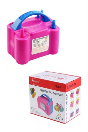 Ballonaufblasmaschine mit doppeltem Ausgang – elektrische Ballonpumpe 73005, rosa, blau - 7